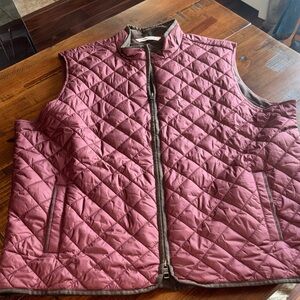 Peter Millar Quilted Vest in Burgundy and Brown